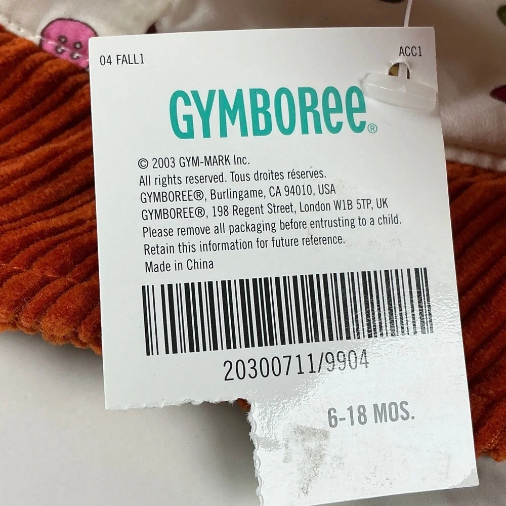 Gymboree ‘04 Vintage Orange Corduroy Hat with‎ Colorful Buttons Fall
